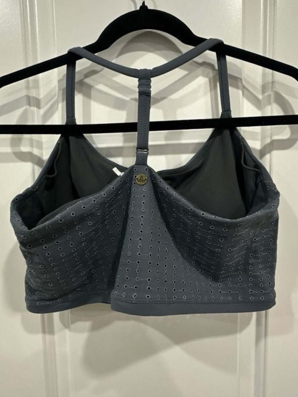 Prana Eyelet Racerback Sports Bra Crop Top